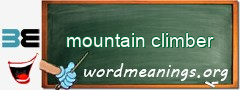 WordMeaning blackboard for mountain climber